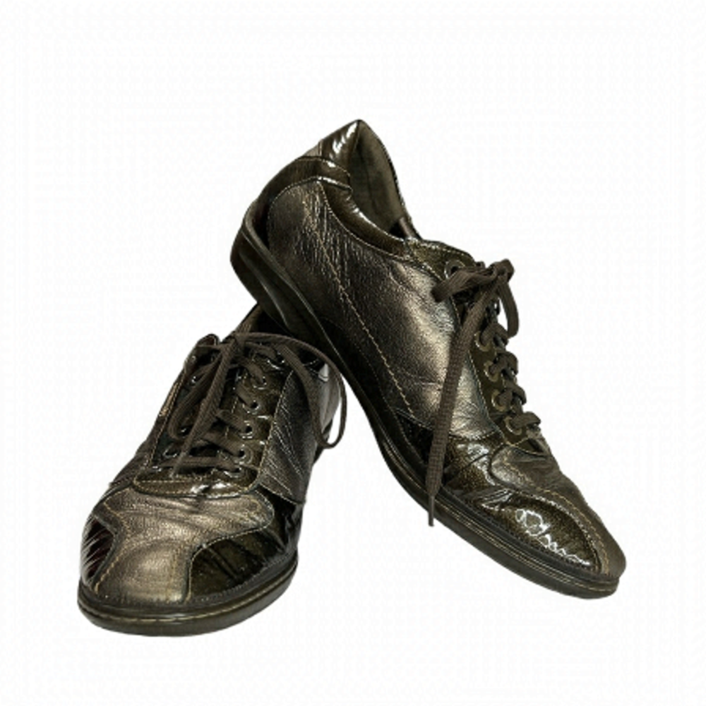 MEPHISTO Air Jet Lace Up Sneakers Leather Patent Trim